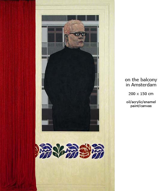 on the balcony in Amsterdam